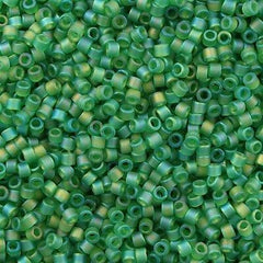 Miyuki Delica Seed Bead 11/0 Matte Transparent Green AB 2-inch Tube DB858