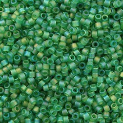 25g Miyuki Delica Seed Bead 11/0 Matte Transparent Green AB DB858