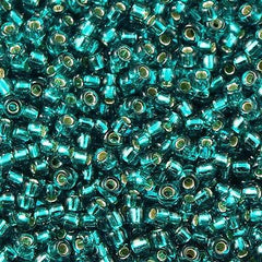 Miyuki Round Seed Bead 11/0 Silver Lined Teal 22g Tube (2425)