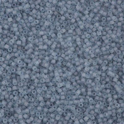 Miyuki Delica Seed Bead 11/0 Matte Crystal Glazed Luster Grey Fog 2-inch Tube DB381