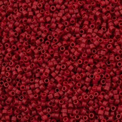 Miyuki Delica Seed Bead 11/0 Opaque Matte Dyed Dark Red 2-inch Tube DB796