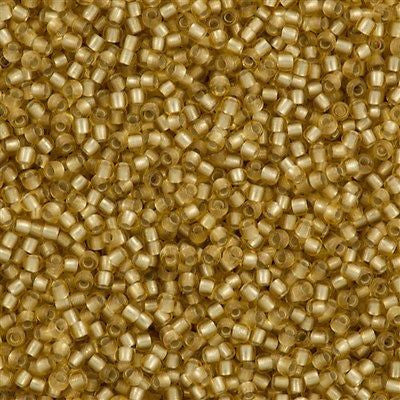 Toho Round Seed Bead 11/0 Silver Lined Transparent Matte Gold 19g Tube (22F)