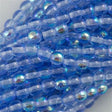200 Czech 4mm Pressed Glass Round Beads Medium Sapphire AB (30030X)