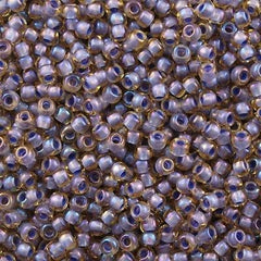 Toho Round Seed Bead 8/0 Inside Color Lined Lilac Amber 2.5-inch tube (926)