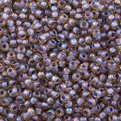 50g Toho Round Seed Bead 8/0 Inside Color Lined Lilac Amber (926)