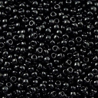 Toho Round Seed Bead 11/0 Opaque Black 2.5-inch Tube (49)