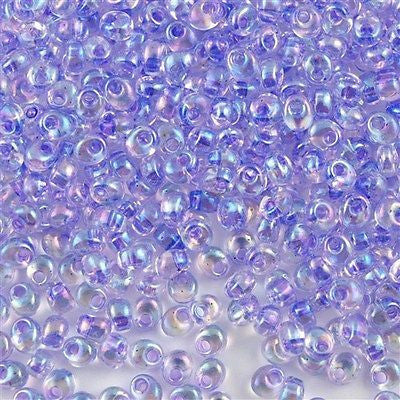 Miyuki 4mm Magatama Seed Bead Inside Color Lined Lilac AB 23g Tube (2145)