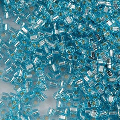 Miyuki 1.8mm Cube Seed Bead Silver Lined Blue Topaz 8g Tube (18)