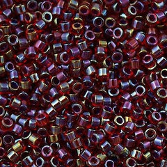 Miyuki Delica Seed Bead 11/0 Inside Dyed Color Red Cranberry 2-inch Tube DB296