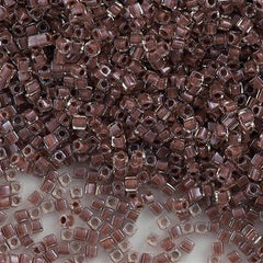 Miyuki 1.8mm Cube Seed Bead Inside Color Lined Mocha 8g Tube (224)