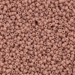 Toho Round Seed Bead 15/0 Opaque Matte Shell Pink 2.5-inch Tube (764)