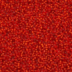 Miyuki Round Seed Bead 15/0 Matte Silver Lined Red 2-inch Tube (10F)