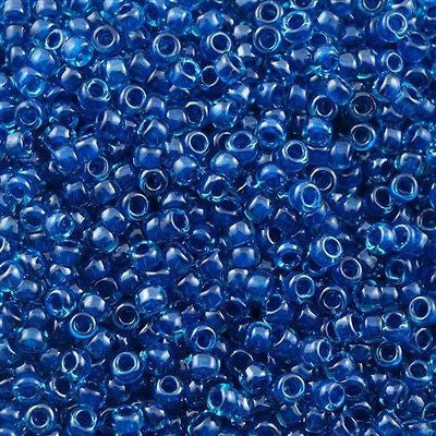 Toho Round Seed Beads 6/0 Inside Color Lined Aqua Capri 2.5-inch tube (932)