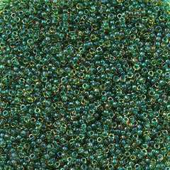 Toho Round Seed Bead 11/0 Inside Color Lined Emerald Topaz 2.5-inch Tube (242)