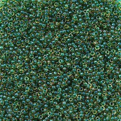 50g Toho Round Seed Beads 11/0 Inside Color Lined Emerald Topaz (242)