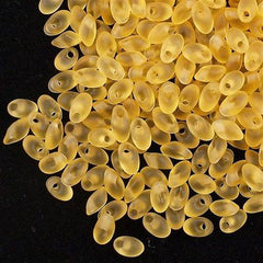 Miyuki Long Magatama Seed Bead Transparent Matte Light Amber 8g Tube (132F)