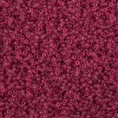 Miyuki Round Seed Bead 15/0 Semi-Matte Dyed Transparent Rose 2-inch Tube (1606)