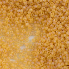 Toho Round Seed Bead 11/0 Transparent Matte Amber AB 2.5-inch Tube (162F)