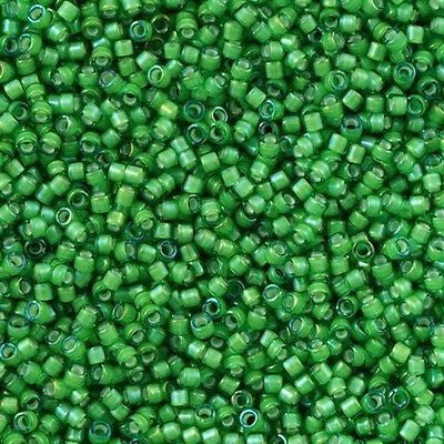 Miyuki Delica Seed Bead 11/0 Inside Dyed Color Green White 7g Tube DB1787