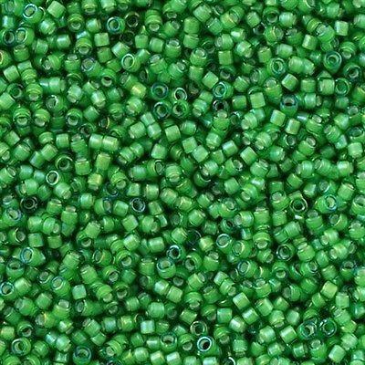25g Miyuki Delica Seed Bead 11/0 Inside Dyed Color Green White DB1787