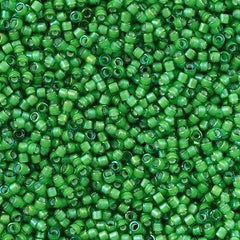 Miyuki Delica Seed Bead 11/0 Inside Dyed Color Green White 2-inch Tube DB1787