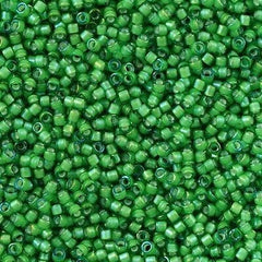 Miyuki Delica Seed Bead 11/0 Inside Dyed Color Green White 7g Tube DB1787