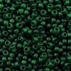 Miyuki Round Seed Bead 8/0 Transparent Matte Emerald 22g Tube (156F)