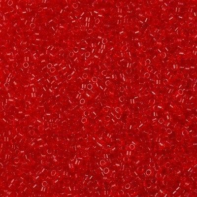 25g Miyuki Delica seed bead 11/0 Transparent Red DB704