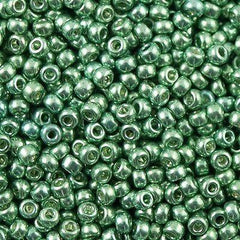 50g Miyuki Round Seed Bead 11/0 Galvanized Green (1074)