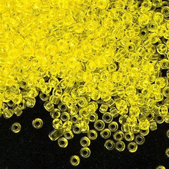 Toho Round Seed Bead 8/0 Transparent Lemon 2.5-inch tube (12)