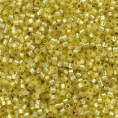 Miyuki Delica Seed Bead 11/0 Opal Silver Lined Dyed Pastel Yellow 7g Tube DB623
