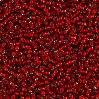 Toho Round Seed Bead 11/0 Silver Lined Garnet 2.5-inch Tube (25C)