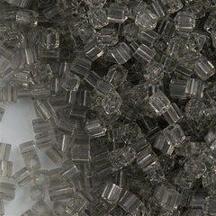 Miyuki 3mm Cube Seed Bead Transparent Taupe 15g (2412)