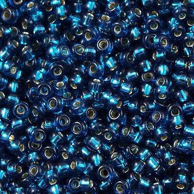 50g Miyuki Round Seed Bead 11/0 Silver Lined Dyed Blue Zircon (1425)