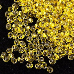 Miyuki 4mm Magatama Seed Bead Silver Lined Yellow 23g Tube (6)