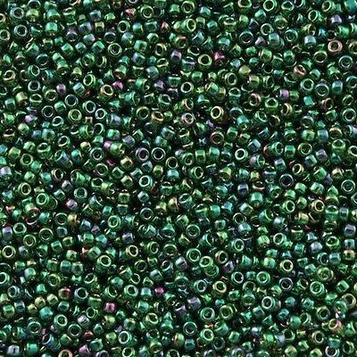 Toho Round Seed Bead 11/0 Gold Luster Green 2.5-inch Tube (322)