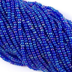 Czech Seed Bead 8/0 Transparent Dark Sapphire AB 50g (31100)