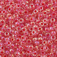 Miyuki Round Seed Bead 6/0 Inside Color Lined Dark Coral AB 20g Tube (276)