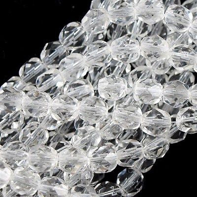 50 Czech Fire Polished 6mm Round Bead Crystal (00030)