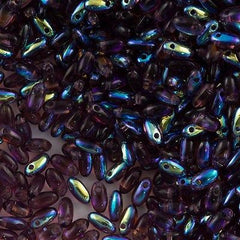 Czech Rizo 2.5x6mm Beads Amethyst AB 15g RZ-20060AB