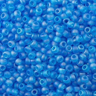 50g Toho Round Seed Beads 11/0 Transparent Matte Dark Caribbean AB (163BF)