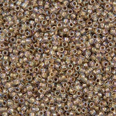 Toho Round Seed Bead 11/0 Inside Color Lined Tan AB 2.5-inch Tube (994)