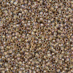 Toho Round Seed Bead 11/0 Inside Color Lined Tan AB 2.5-inch Tube (994)