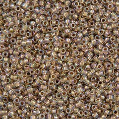 50g Toho Round Seed Bead 11/0 Inside Color Lined Tan AB (994)