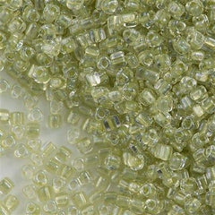 Miyuki Triangle Seed Bead 8/0 Inside Color Lined Sparkle Celery 15g (1527)