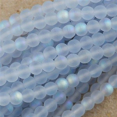 200 Czech 4mm Pressed Glass Round Beads Matte Alexandrite AB (20210MX)
