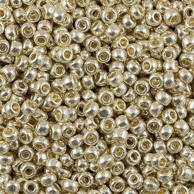 Toho Round Seed Bead 8/0 Silver Lined Milky Peach 5.5-Inch Tube (2111)