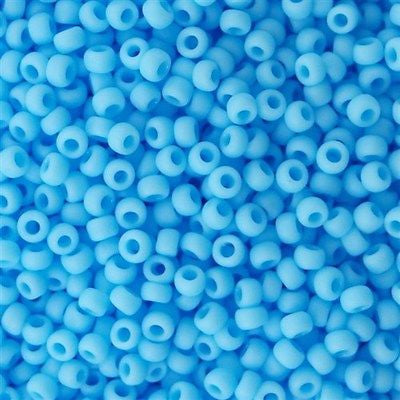 Toho Round Seed Bead 8/0 Opaque Matte Spring Blue 2.5-inch tube (43F)