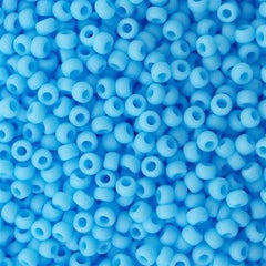 Toho Round Seed Bead 8/0 Opaque Matte Spring Blue 2.5-inch tube (43F)