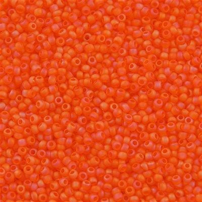 Toho Round Seed Bead 11/0 Transparent Matte Dark Orange AB 19g Tube (174BF)